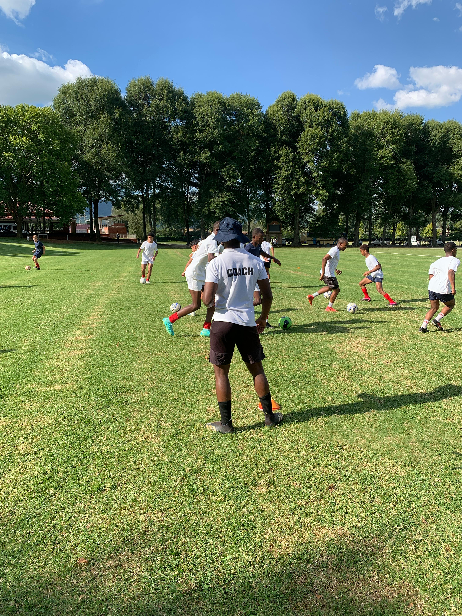 Joy Football Academy players training